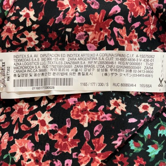 Zara Multicolor Boho Floral Allover Print Balloon Long Sleeve Maxi Dress Size Sm - Picture 11 of 13